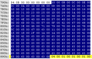 Hex display before modification